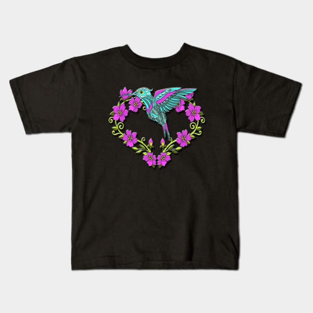 humming bird Kids T-Shirt by Sonia Jones Emporrium of unique designs 